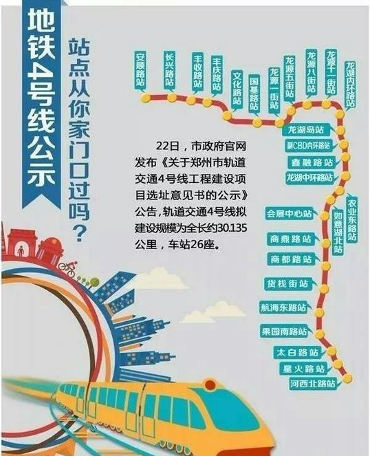 郑州地铁四号线路图图片