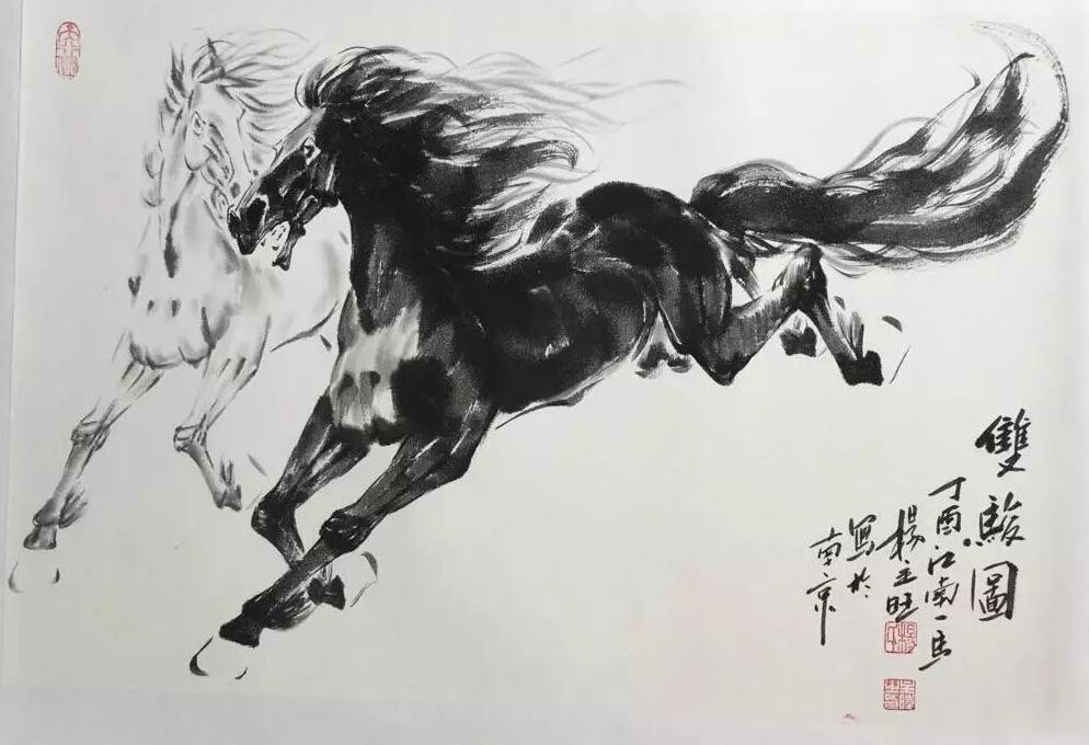 杨主旺画马—向徐悲鸿大师致敬