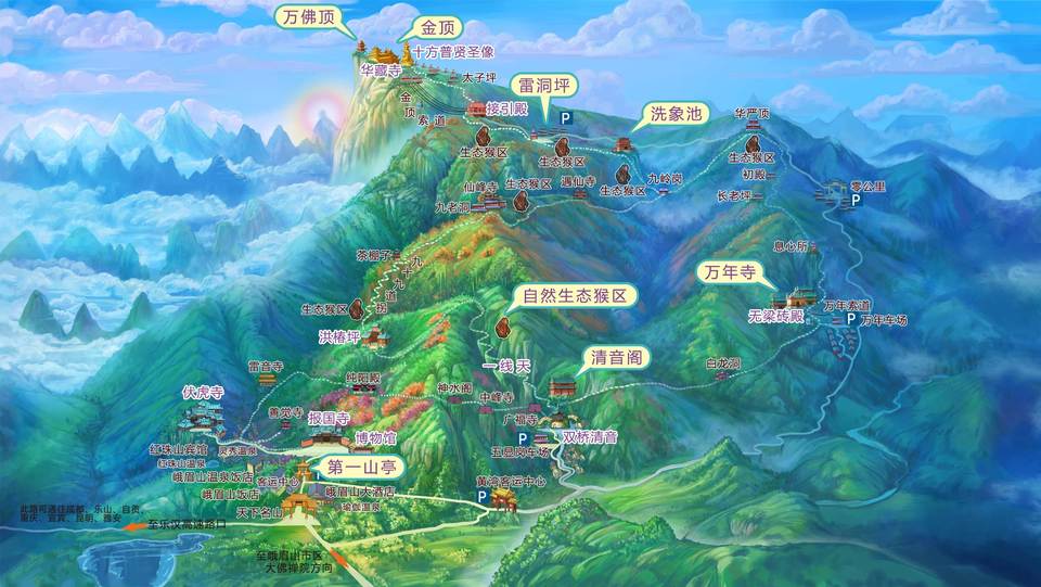 峨嵋山旅遊地圖