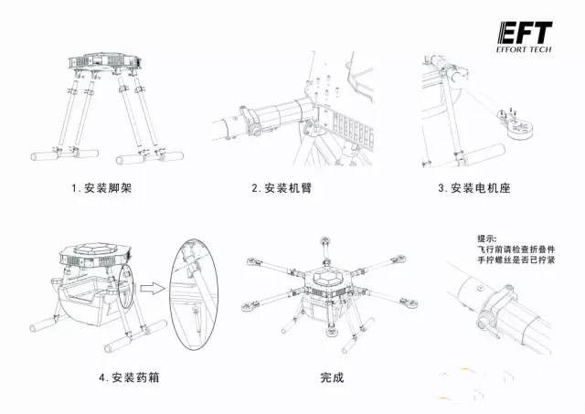 无人机叶片AB安装图解图片