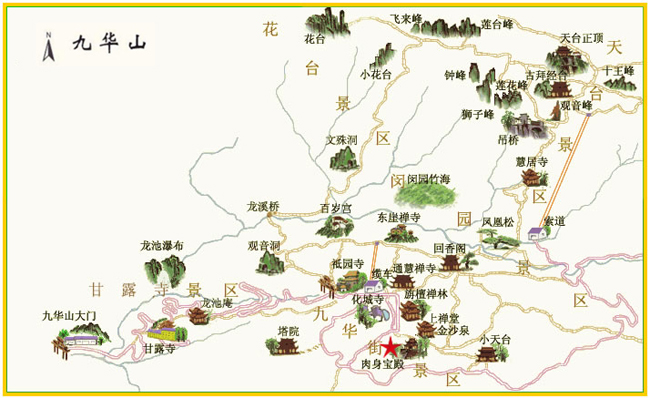 九华山地理位置地图图片