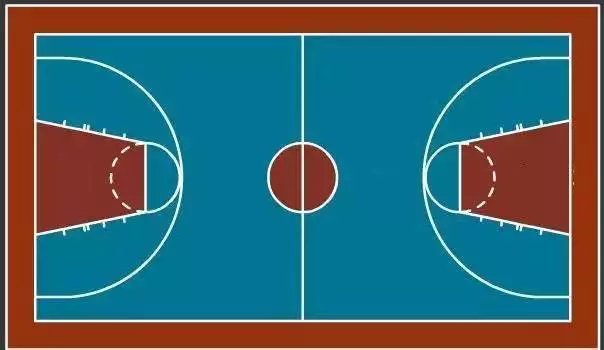 篮球场地篮下限制区图片