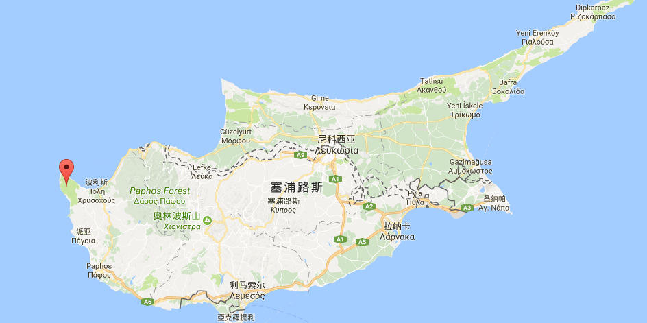 塞浦路斯地理位置图片