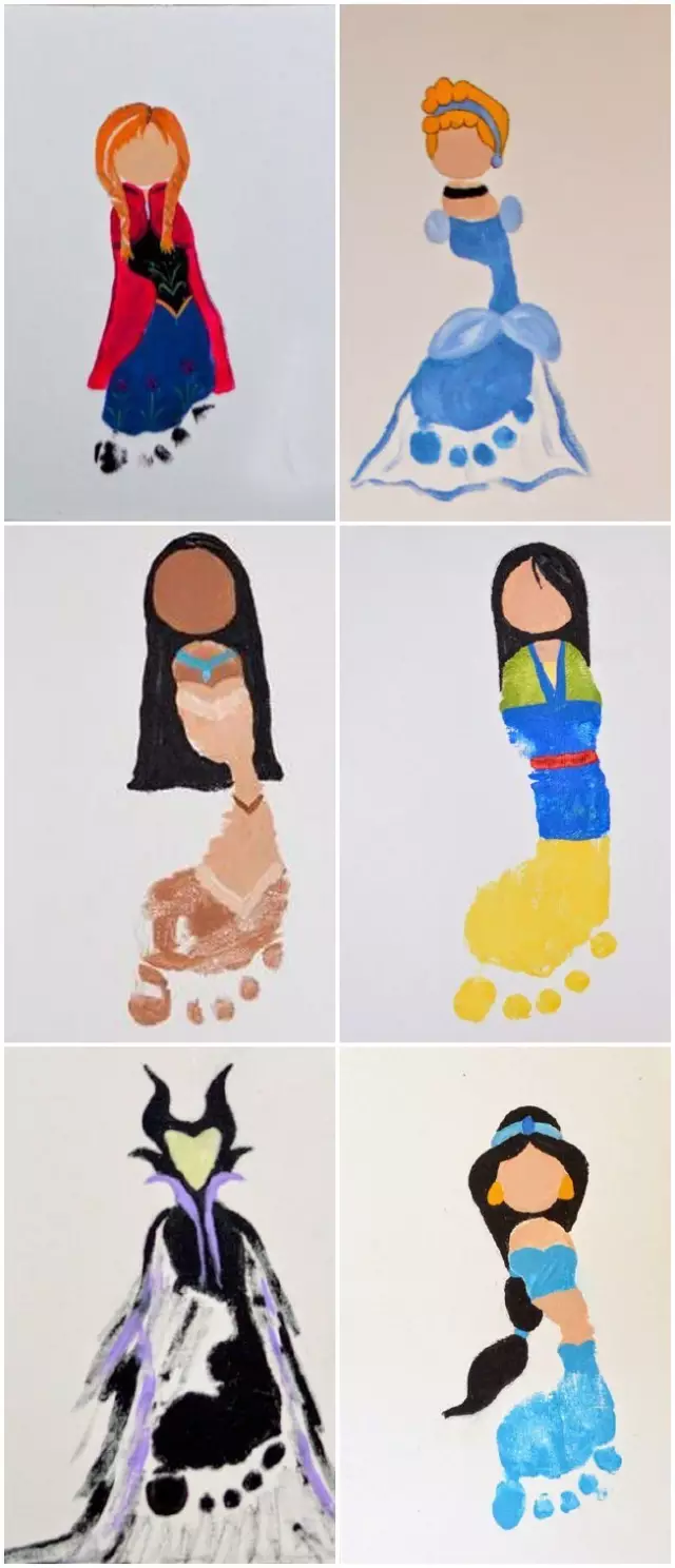 另类涂鸦创意脚掌画纪念孩子的成长超暖心