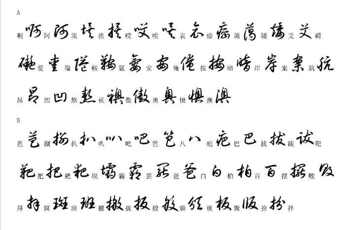 3500个常用汉字草书写法示例 拿去不谢