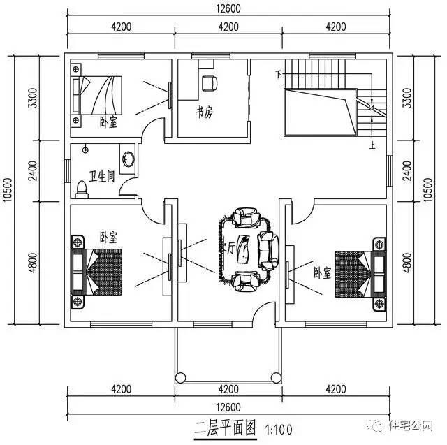 6x10.5米農村2層自建房,方正戶型,經典實用!