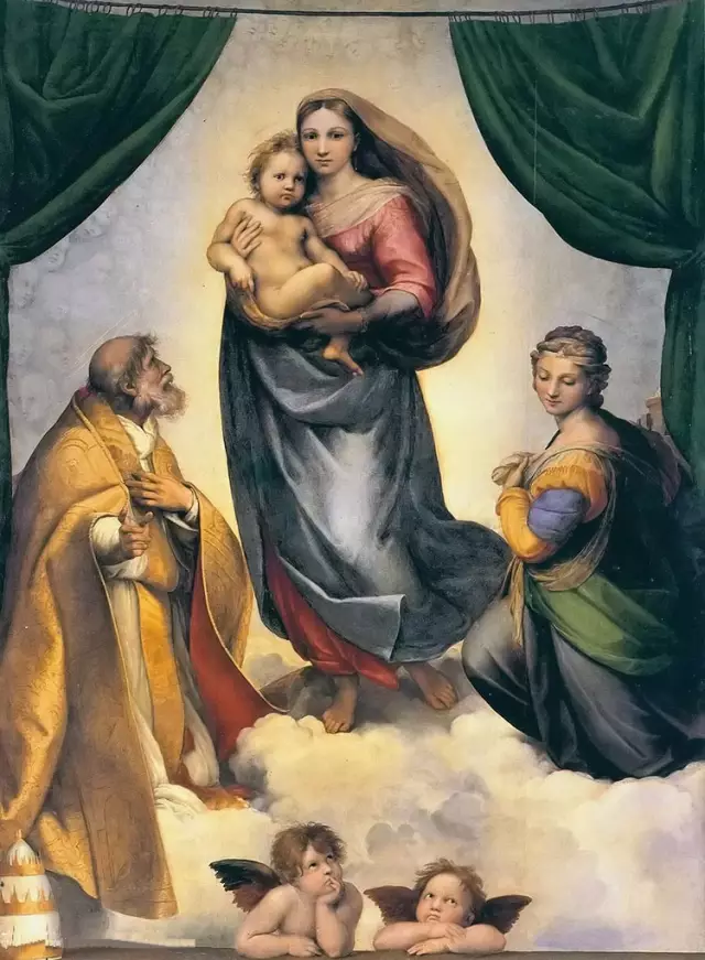 拉斐尔,《西斯廷圣母》拉斐尔,《披纱的女子》油画《披纱的女子》是
