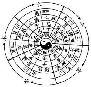 八卦五行天干地支方位圖