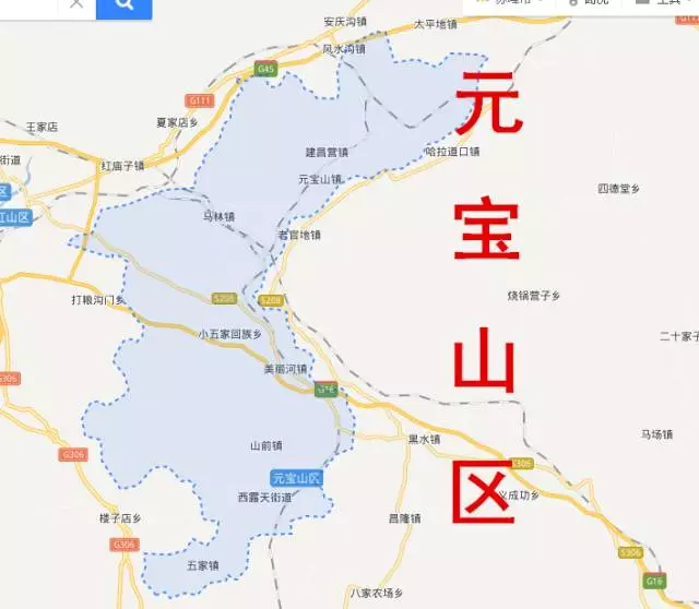 元宝山区地图高清版图片