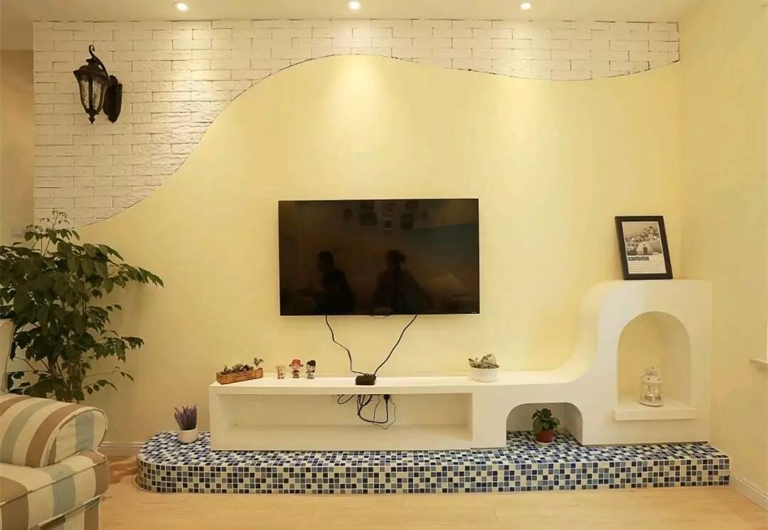 自制瓷砖做的电视柜图片