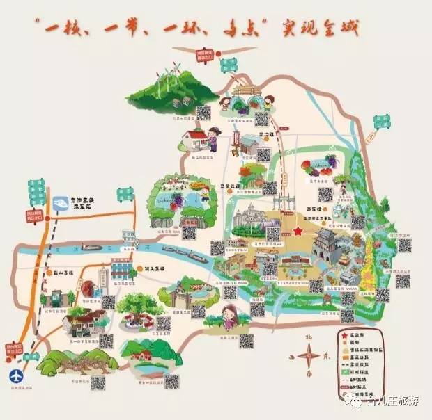 台儿庄古城路线图简易图片