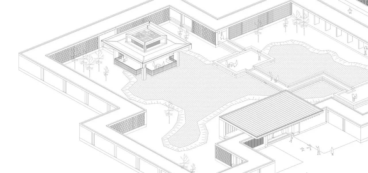 庭院軸測圖庭院軸測圖總平面圖首層平面圖二層平面圖剖面圖立面圖亭子