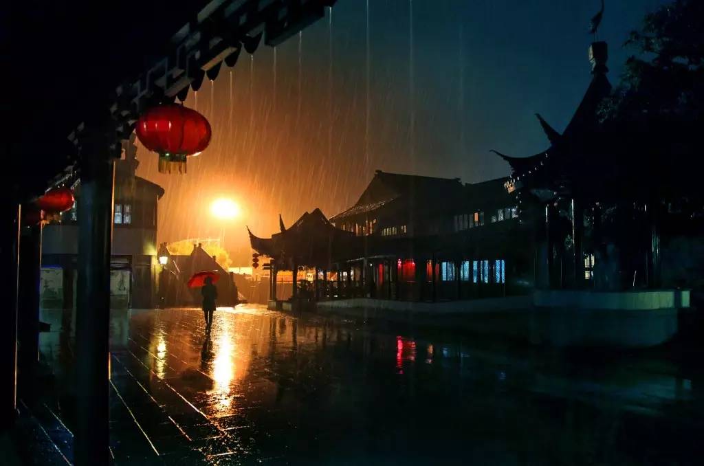 江南雨夜图片唯美图片
