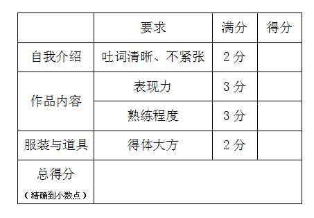 海选评分表图片