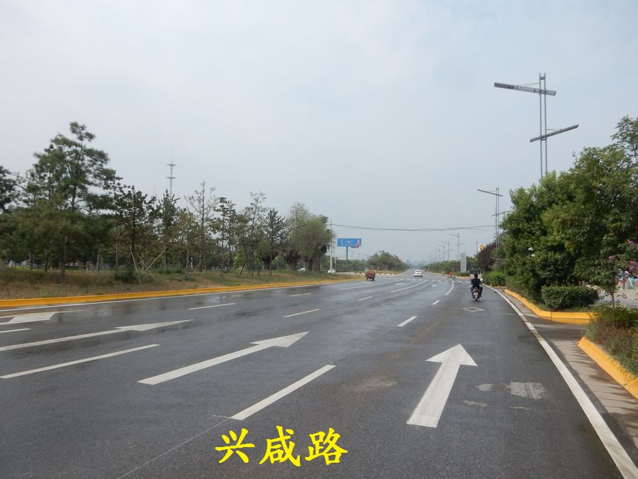 西行人民路-興鹹路,走三橋到咸陽世紀大道,路上碰到一位回興平的騎友