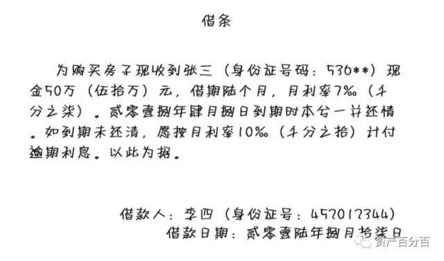 手把手教你写出具有法律效力的借条!