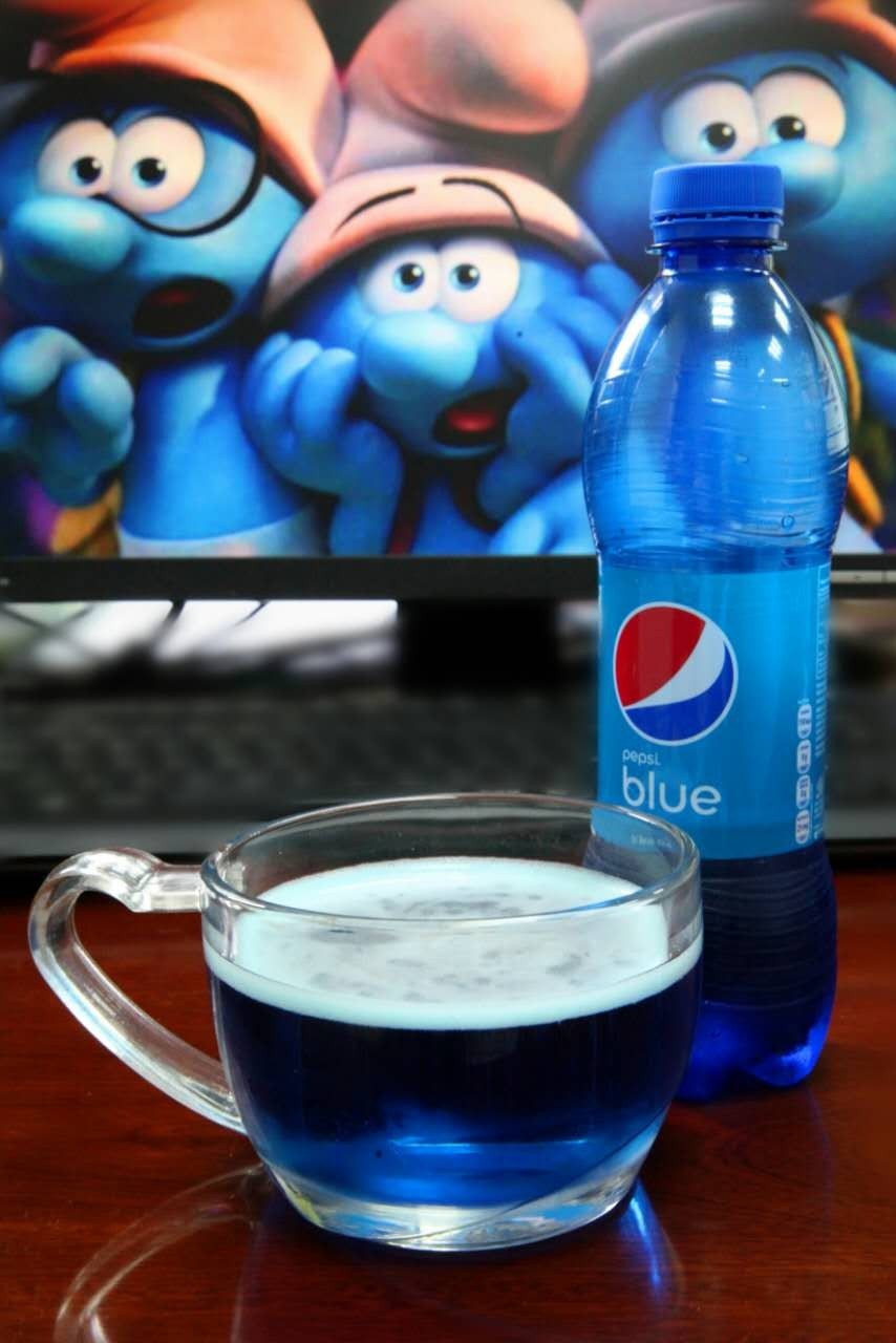 可乐照片唯美蓝色图片