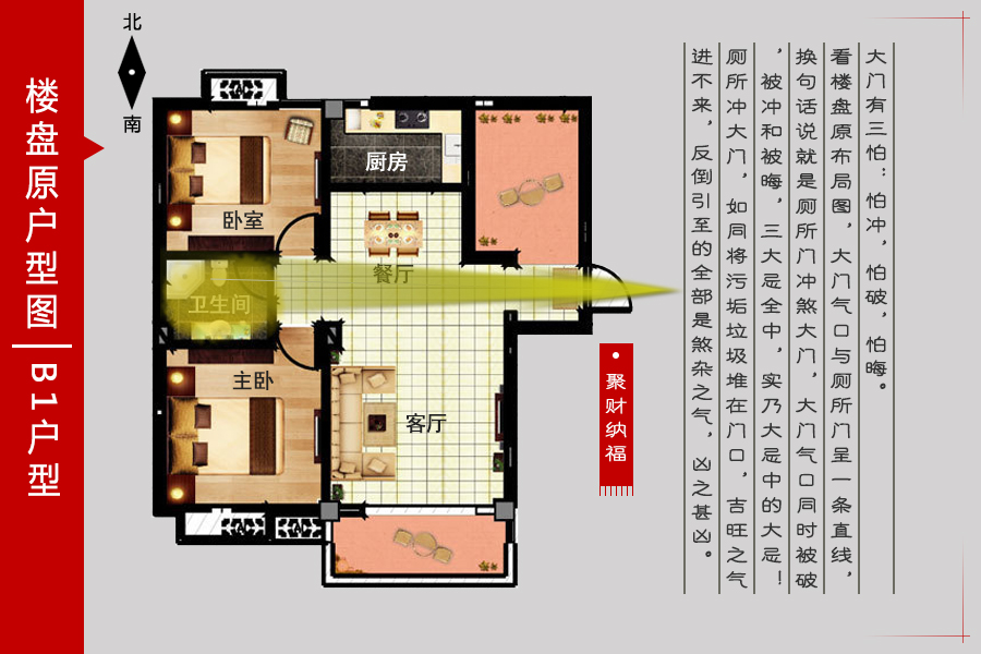 武汉楼盘:武湖新天地2室2厅 旺宅旺风水布局