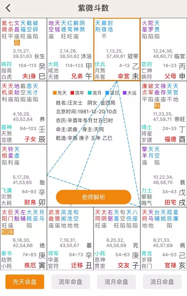 從地支教你快速學會紫微斗數命盤詳情