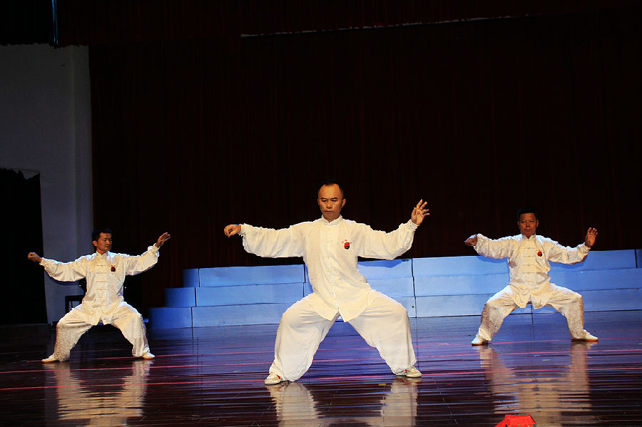 節目名稱:混元太極三人組合 表演者:瓊海市武意混元養生俱樂部 陳小平