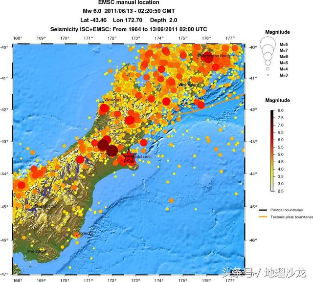 新西兰地震带分布图图片
