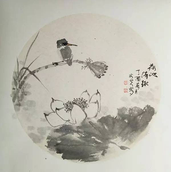 严州画院画师风采四张国富扇面画