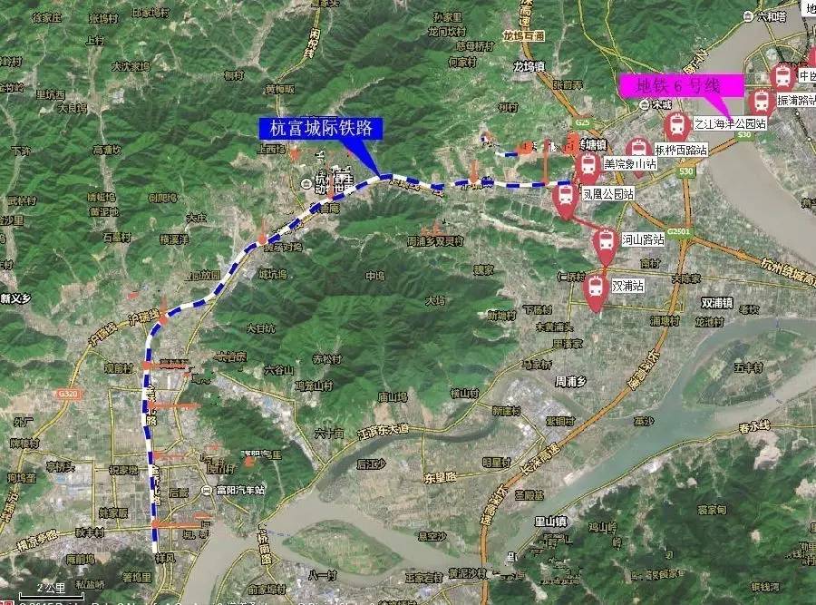 杭州绕城高速西复线,杭州中环72三铁即杭富城际铁路,杭黄高