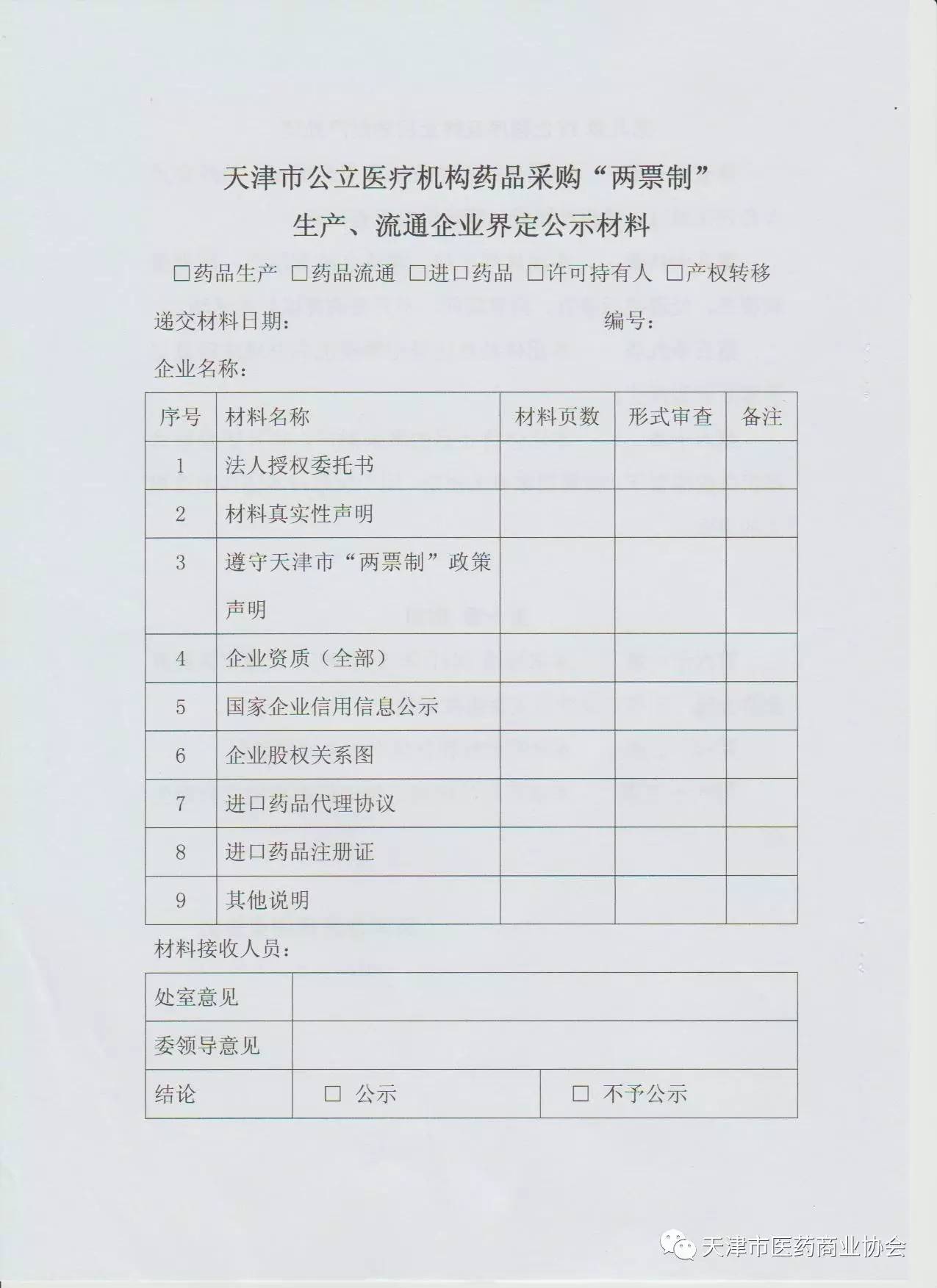 本周四开始报送两票制相关资质证明材料,具体要求请参照文件和表格