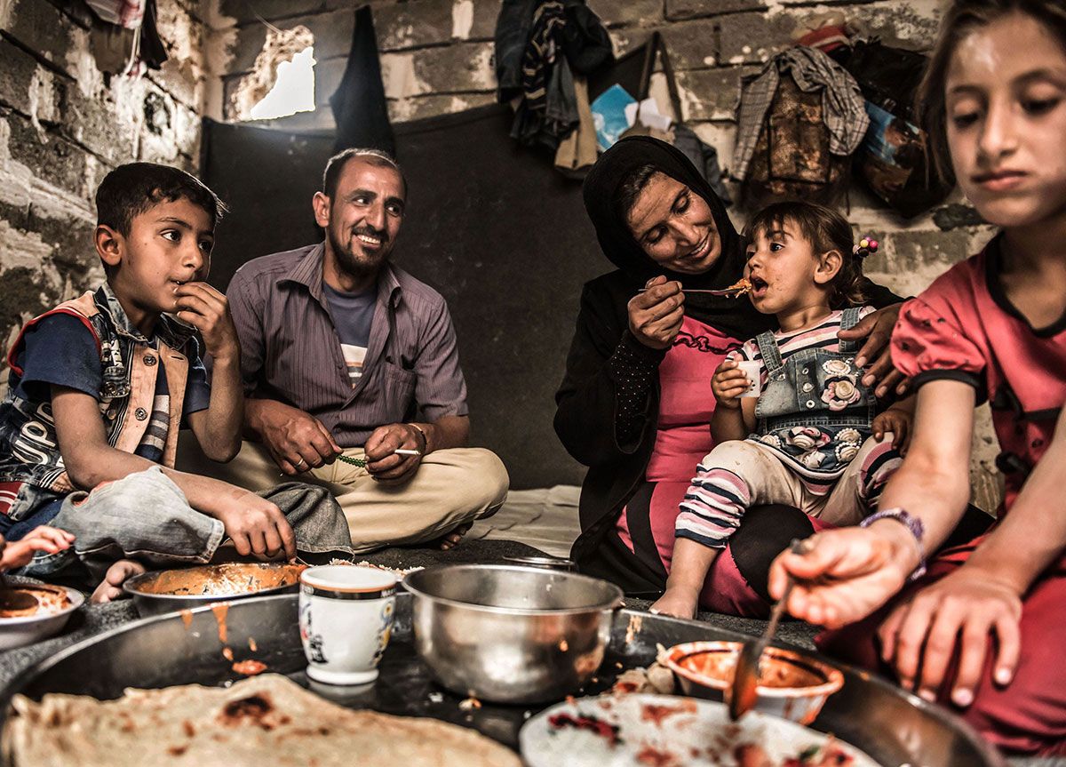 伊拉克难民图片