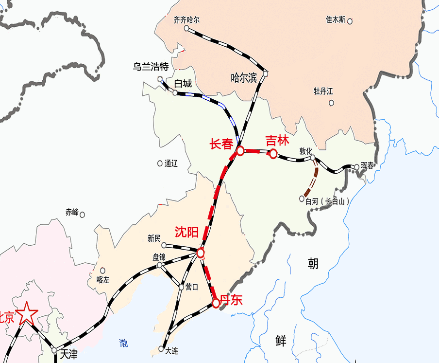 东北中长铁路线路图图片