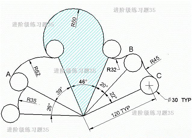 cad進價級練習題及詳細答案35