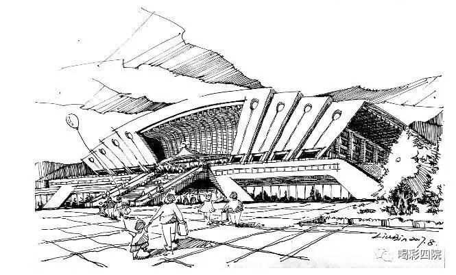 手绘铁四院设计的昆明南站武汉站实景手绘铁四院设计的武汉站1号楼