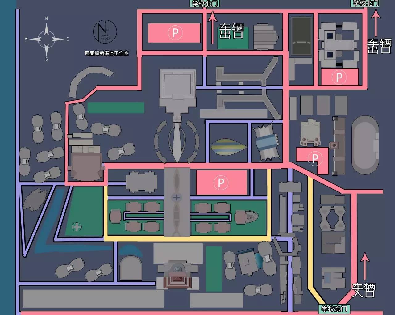 地图配上场景照片西亚斯的明星建筑一次认完地标建筑篇今天新媒体工作