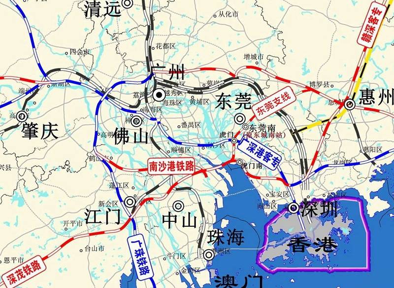 深茂铁路将以隧道形式跨越珠江口途经广州中山