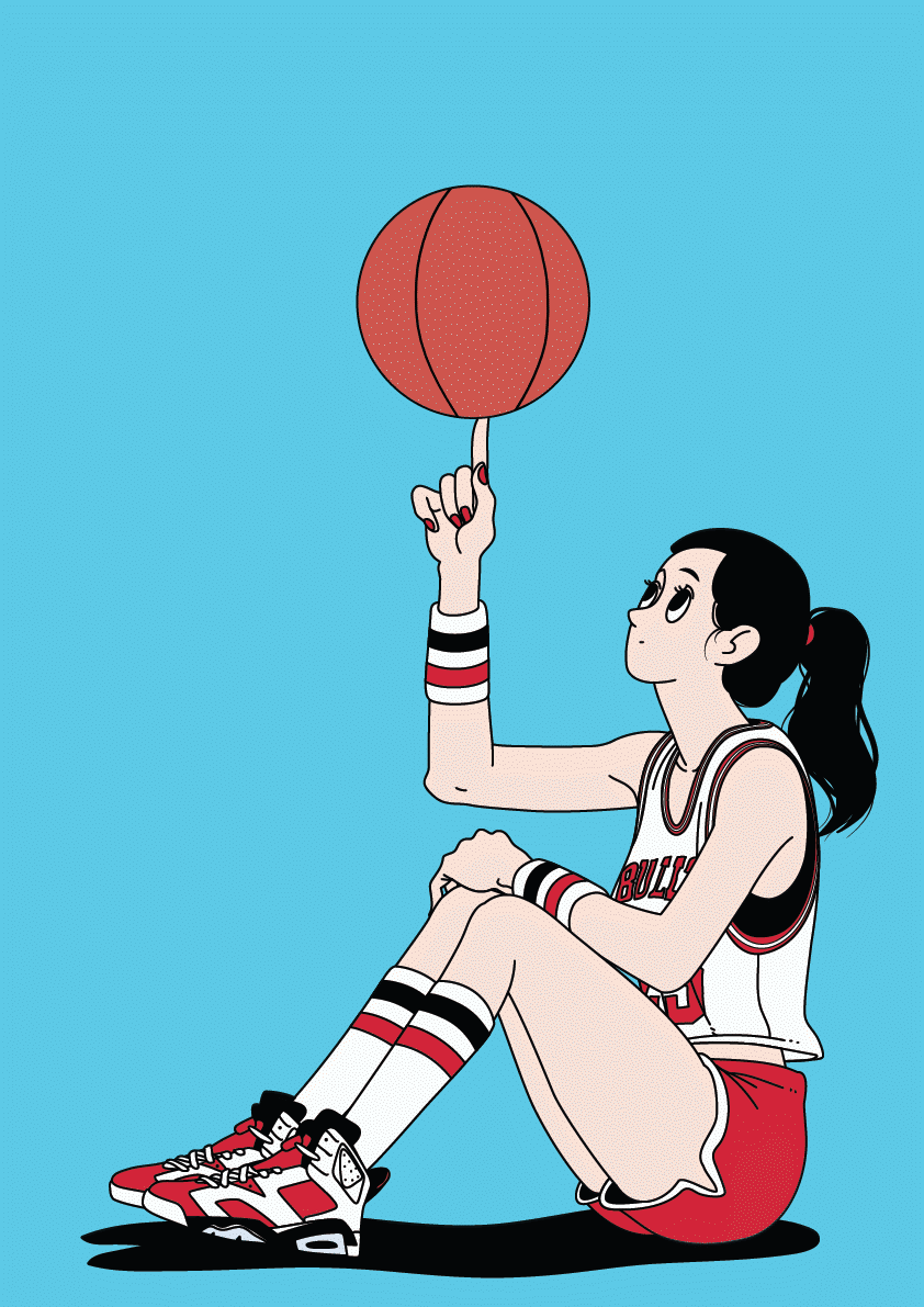 打篮球女生动漫图片