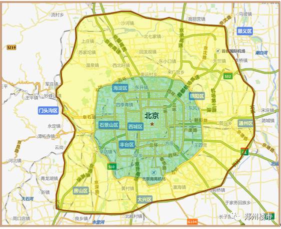 北京各环划分详细地图图片