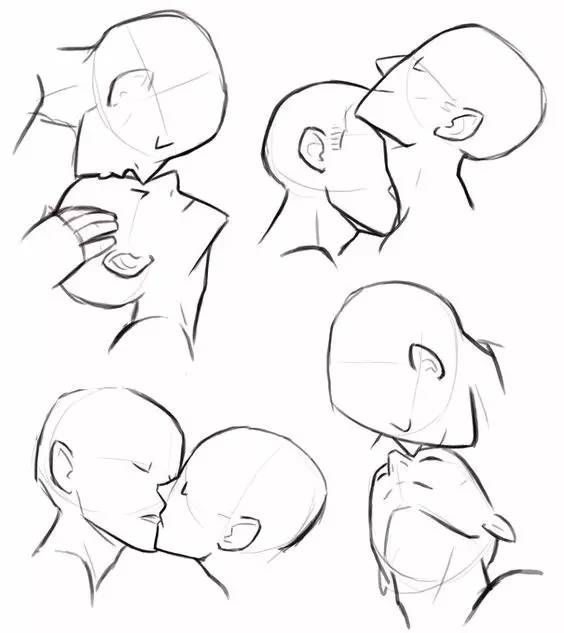 男男接吻图动漫手绘图片