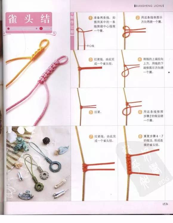 两股红绳手链编法图片