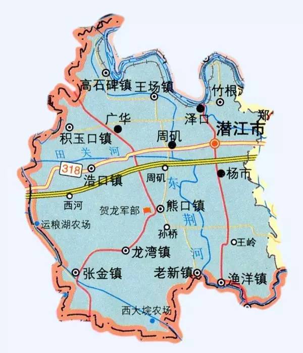 潜江市地理位置图片