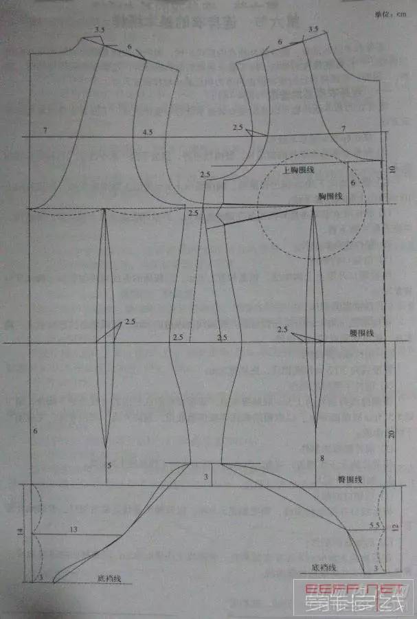 女装纸样连体泳衣的基本制版分享