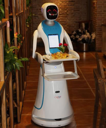 送餐机器人亮相朔州