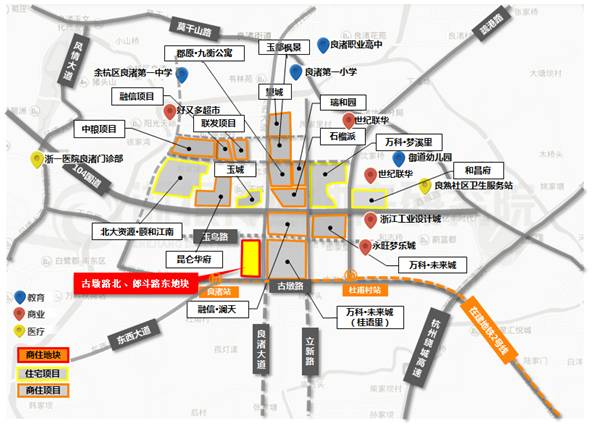 良渚街道古墩路北郎斗路东地块区位图