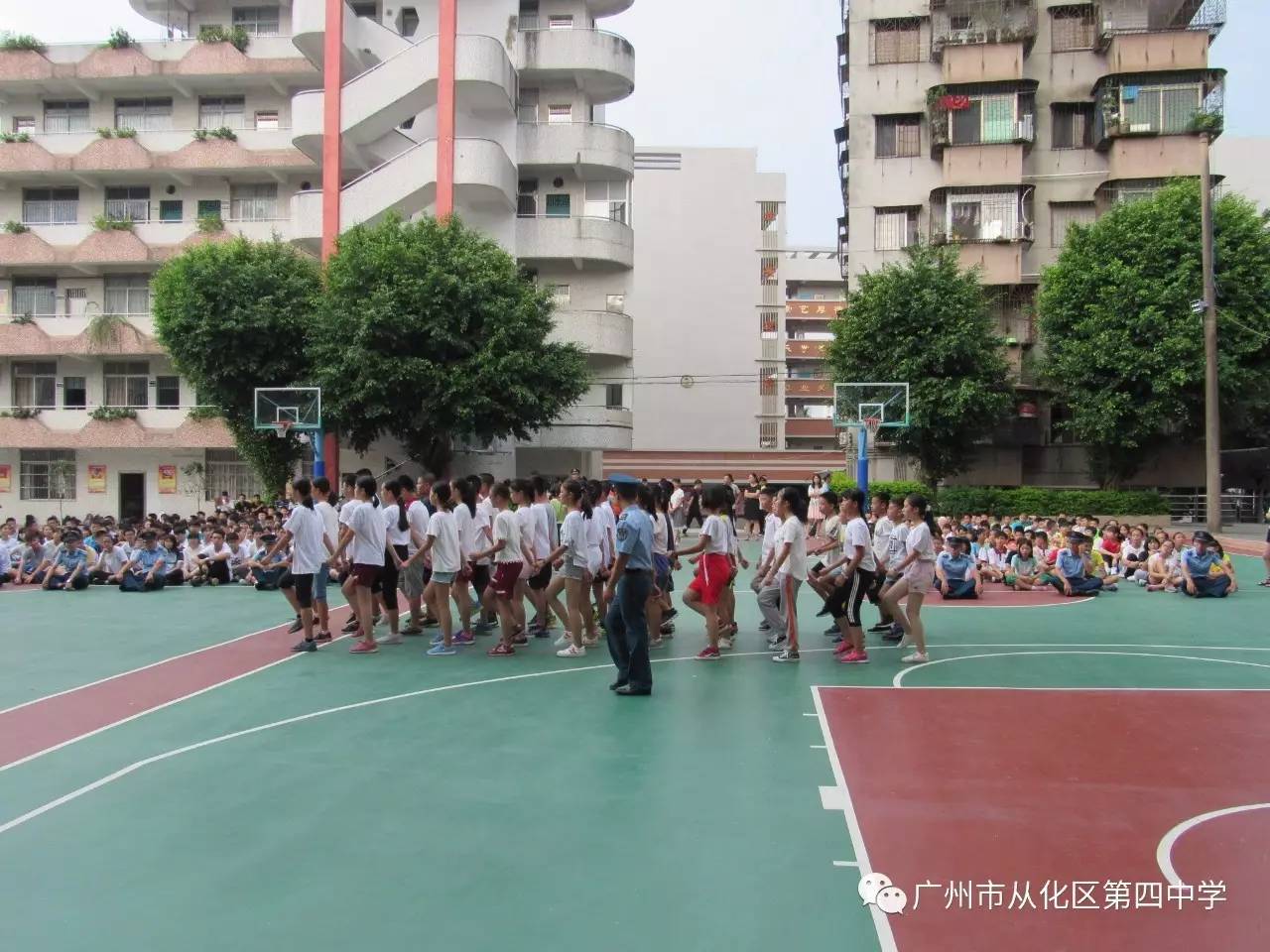 学军人风采 强自身素质—2017年从化区第四中学军训会操表演