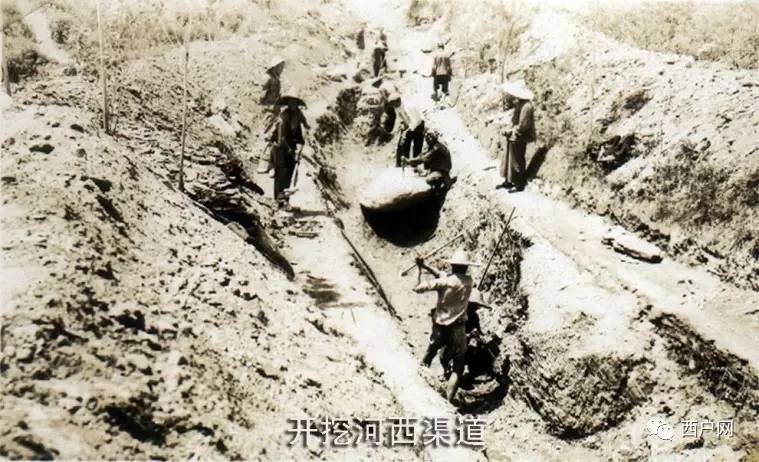 户县老照片—1950年重修涝惠渠