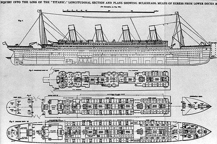 泰坦尼克号设计蓝图图片