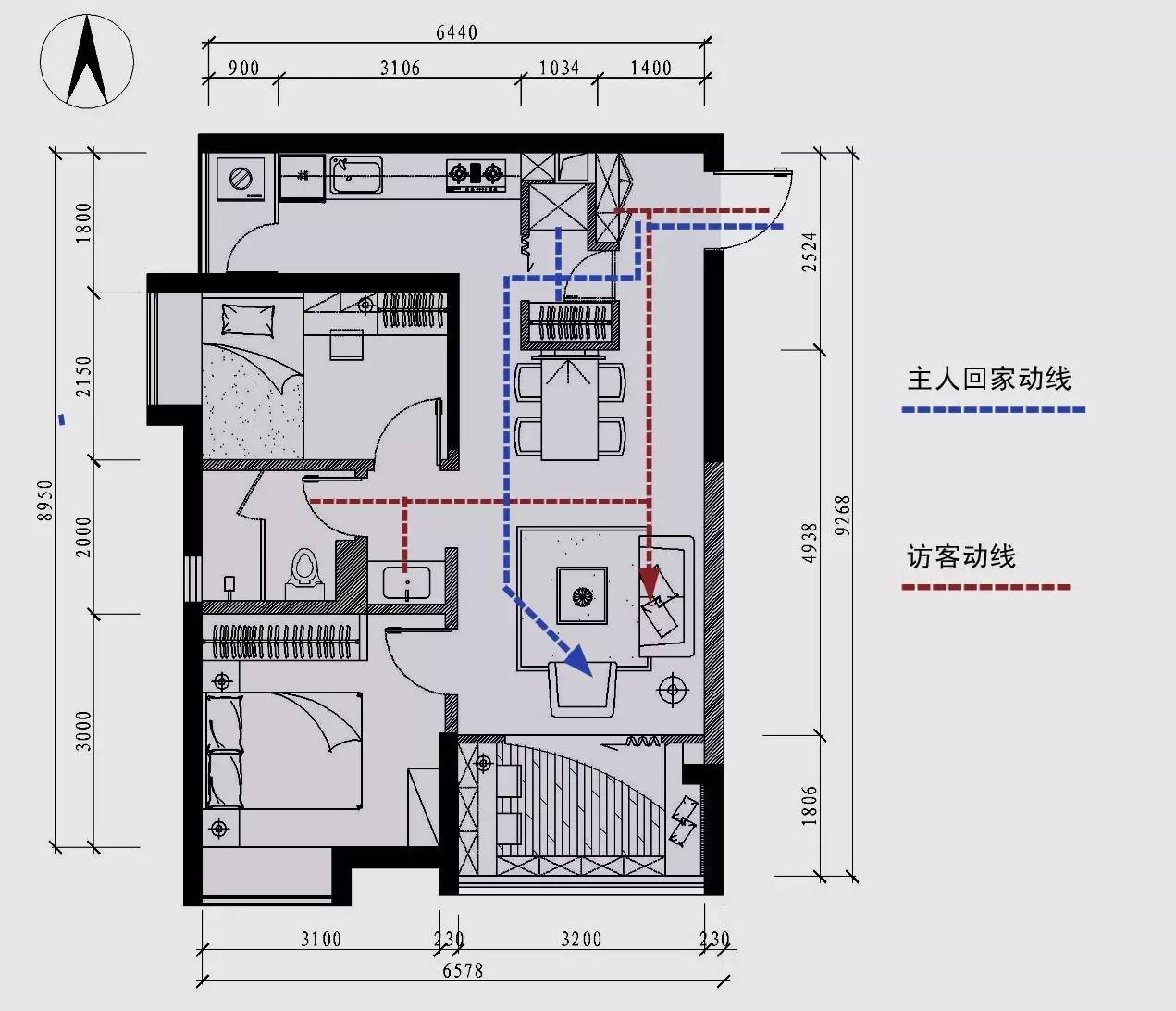 室内动线图图片