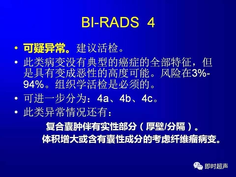 超声乳腺影像报告和数据系统birads解读