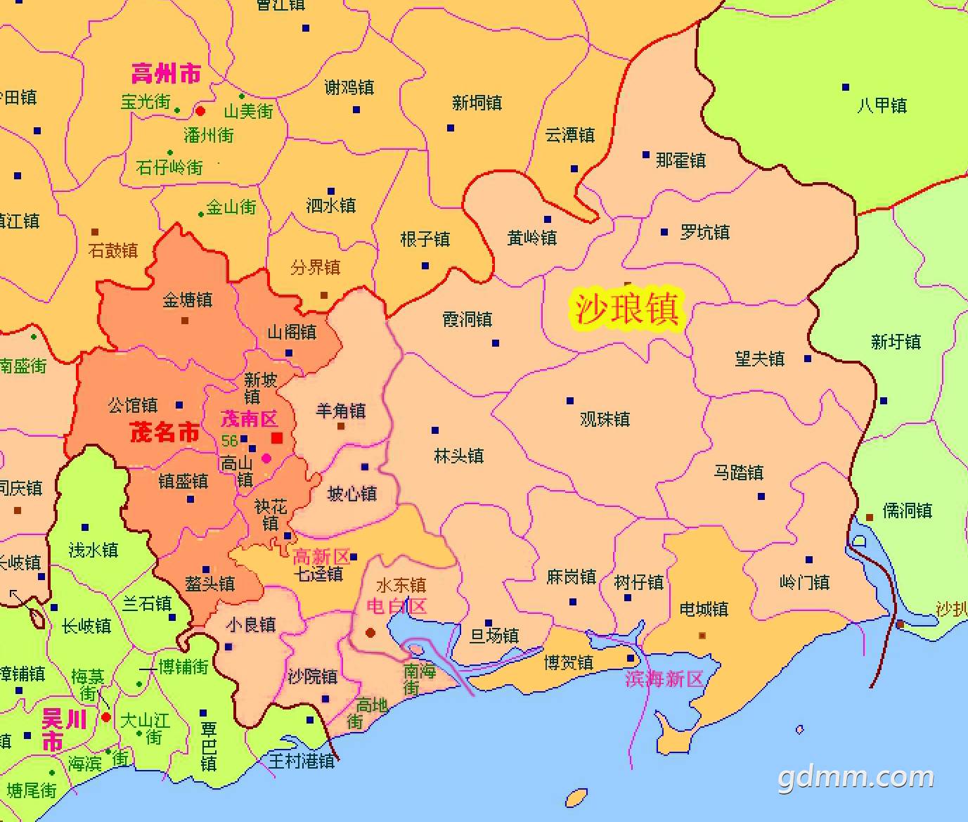 广东省茂名市乡镇地图图片
