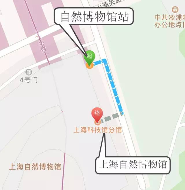 上海自然博物馆路线图图片