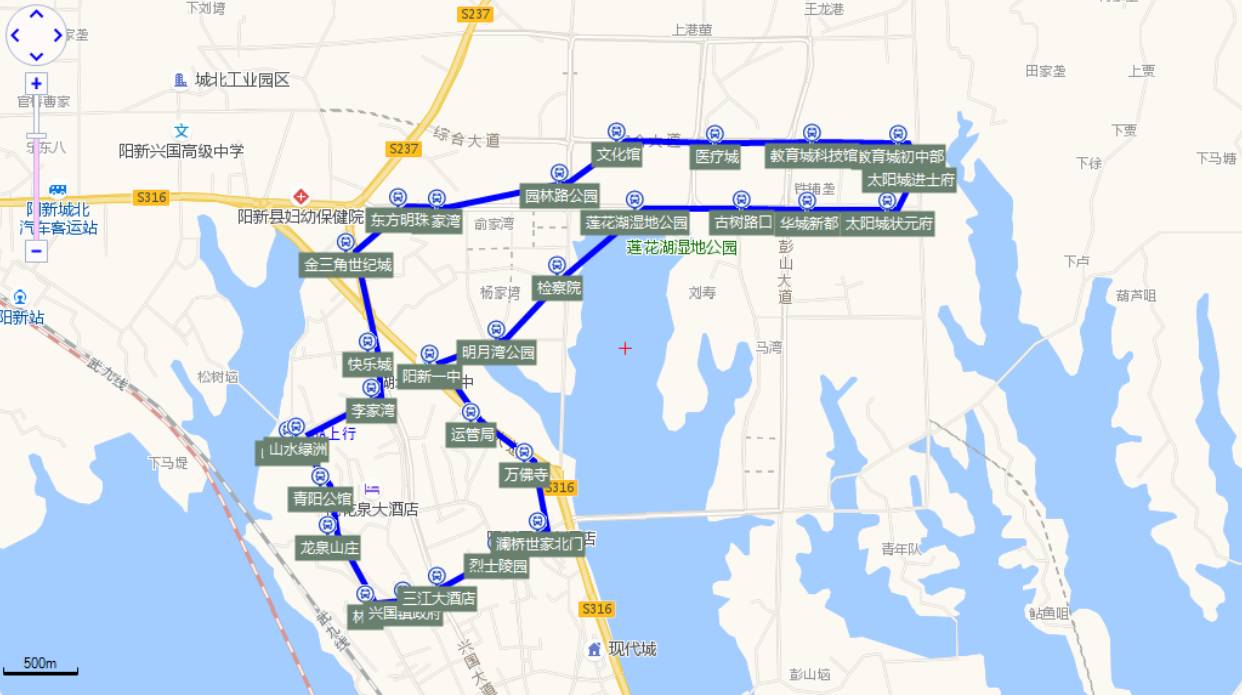 阳新公交车路线图最新图片